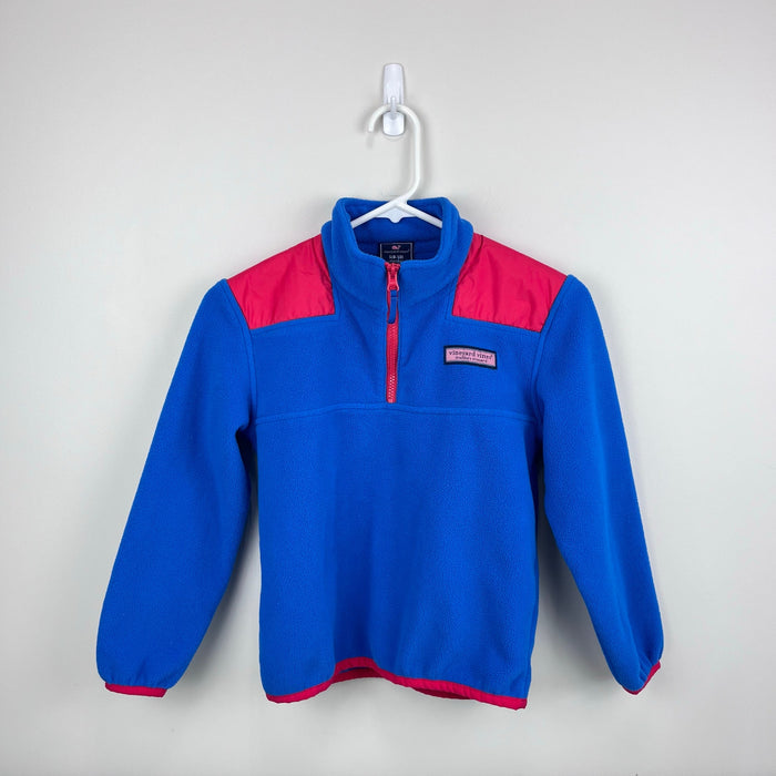 Vineyard Vines Blue Red Fleece Shep Shirt S 8-10