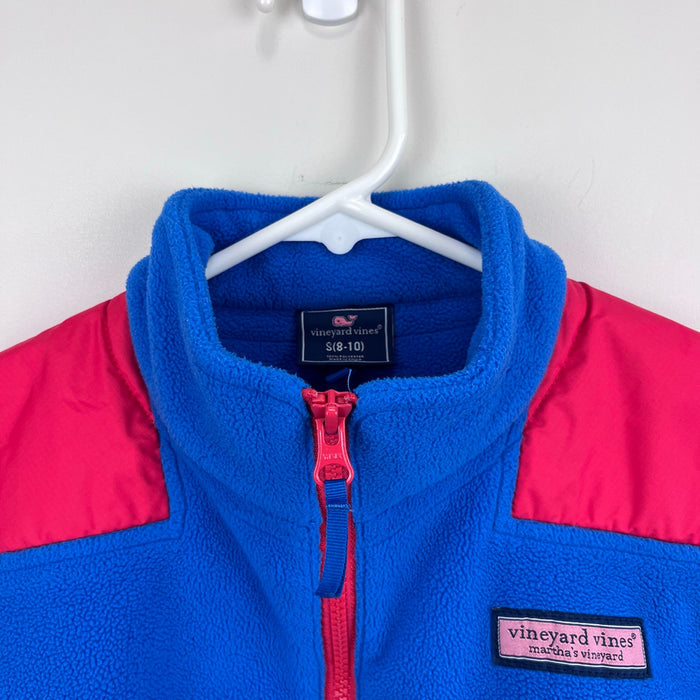 Vineyard Vines Blue Red Fleece Shep Shirt S 8-10