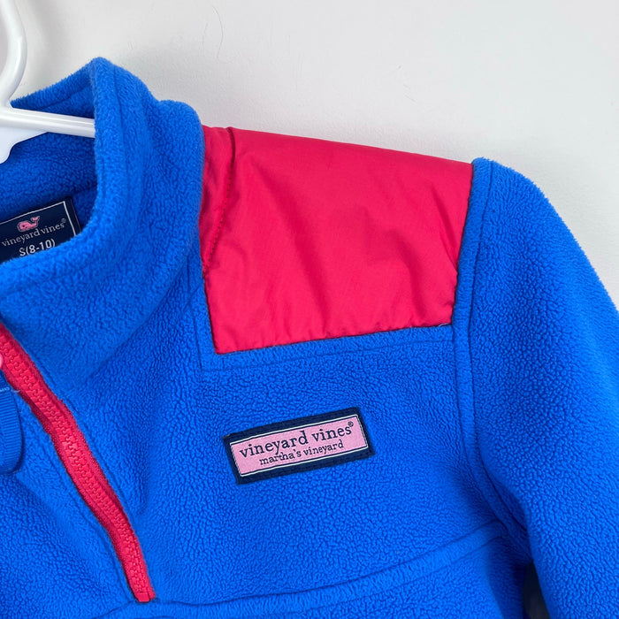 Vineyard Vines Blue Red Fleece Shep Shirt S 8-10