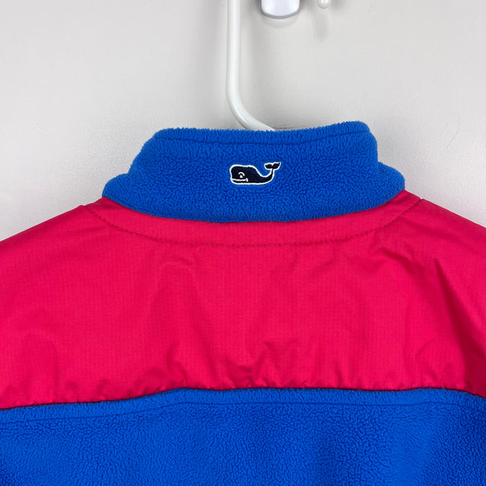 Vineyard Vines Blue Red Fleece Shep Shirt S 8-10