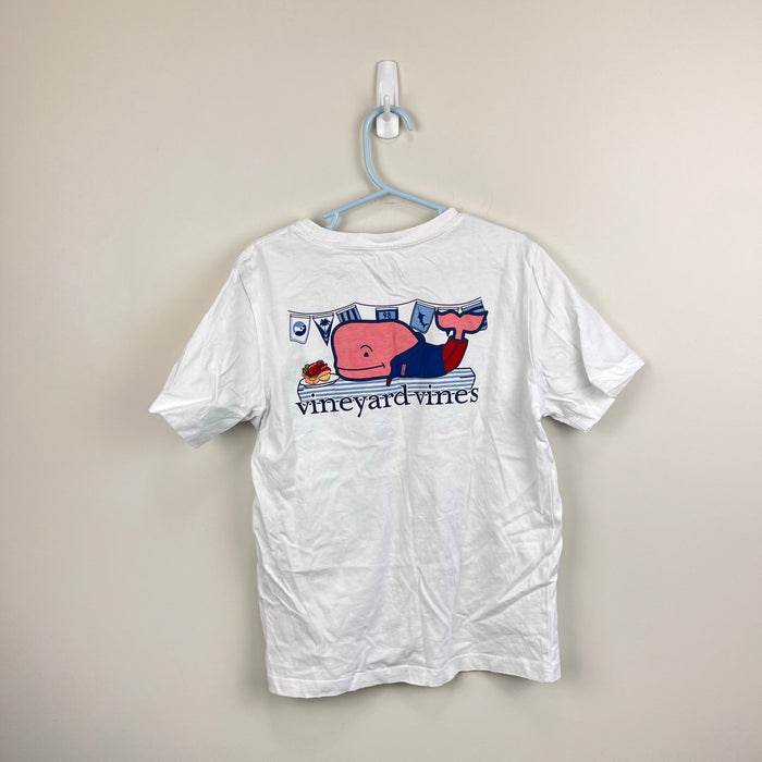 Vineyard Vines Boys' Lobster Roll Whale Short-Sleeve Pocket T-Shirt White Cap 7