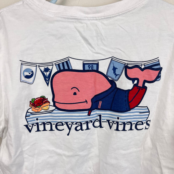 Vineyard Vines Boys' Lobster Roll Whale Short-Sleeve Pocket T-Shirt White Cap 7