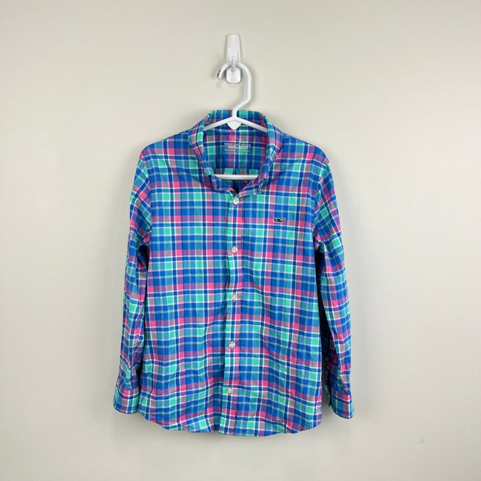 Vineyard Vines Boys' Performance Plaid Featherweight Shirt 6