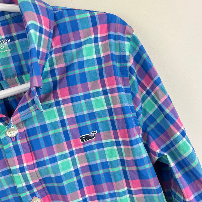 Vineyard Vines Boys' Performance Plaid Featherweight Shirt 6
