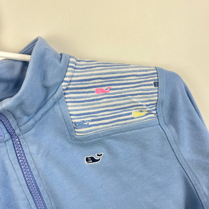 Vineyard Vines Girls Light Blue Rainbow Whale Shep Shirt M 10-12 100% cotton