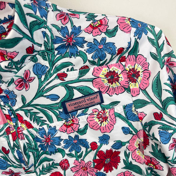 Vineyard Vines Girls Performance Printed Shep Shirt Tisbury Floral M 10-12