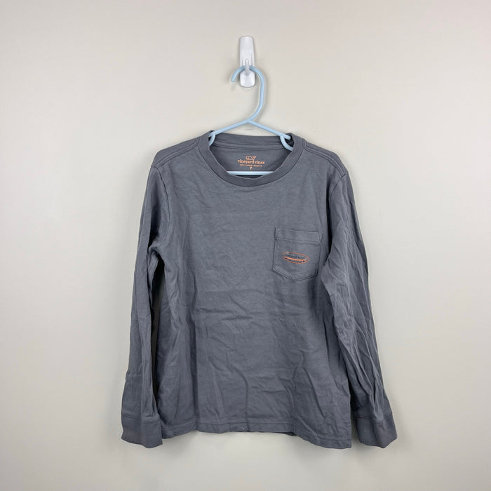 Vineyard Vines Long Sleeve Halloween Glow-In-The-Dark Tombstone Pocket T-Shirt 7