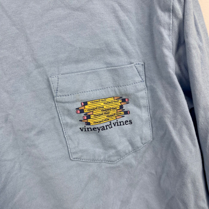 Vineyard Vines Long Sleeve Whale Pocket T-Shirt Blue School 7