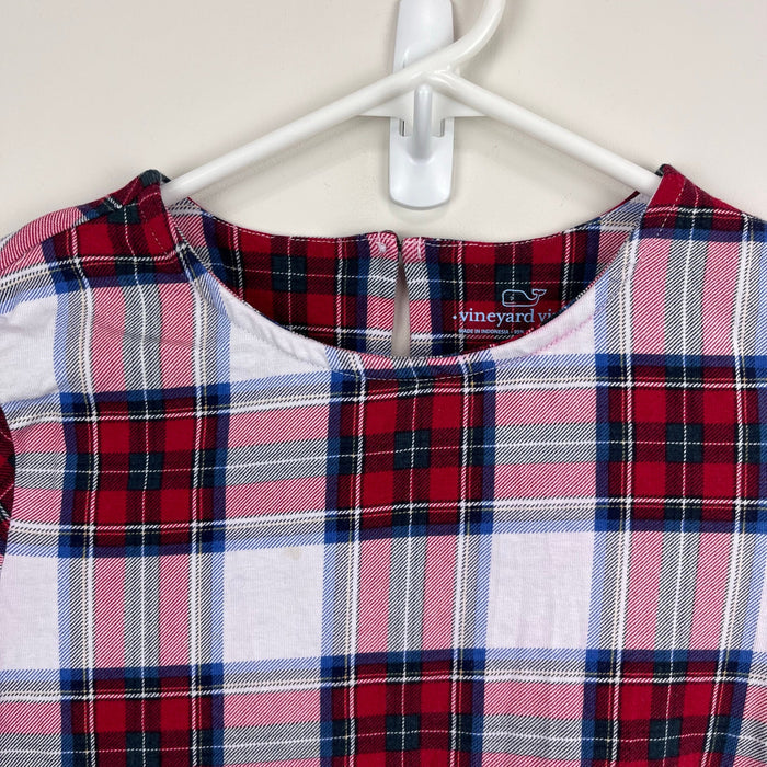Vineyard Vines Nantucket Tartan Knit Dress Marshmallow Plaid M 12-14