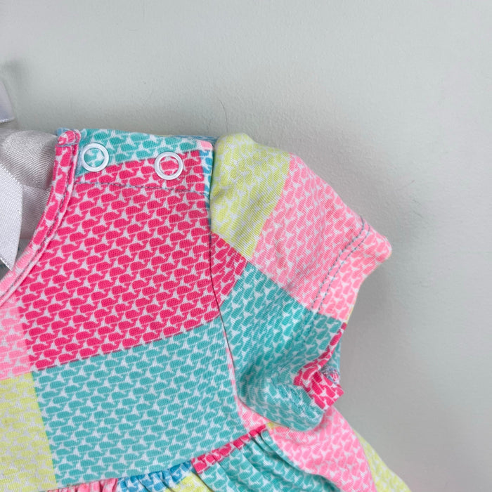 Vineyard Vines Patchwork Whale Short Sleeve Bodysuit Dress 12-18 Months