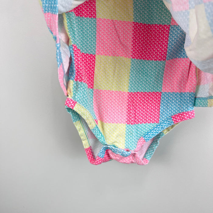Vineyard Vines Patchwork Whale Short Sleeve Bodysuit Dress 12-18 Months