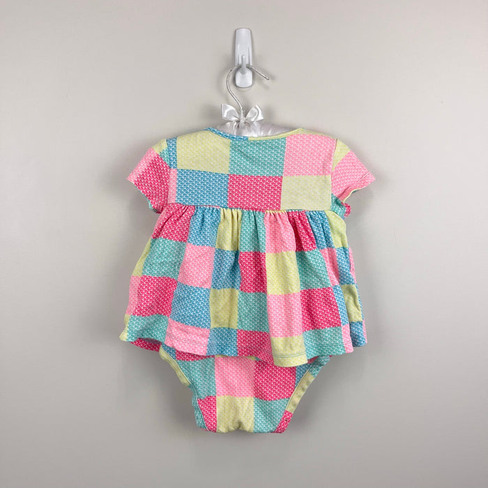 Vineyard Vines Patchwork Whale Short Sleeve Bodysuit Dress 12-18 Months