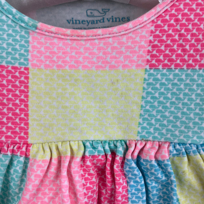 Vineyard Vines Patchwork Whale Short Sleeve Bodysuit Dress 12-18 Months