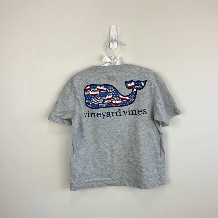 Vineyard Vines Short Sleeve American Flag Whale Pocket T-Shirt 4T