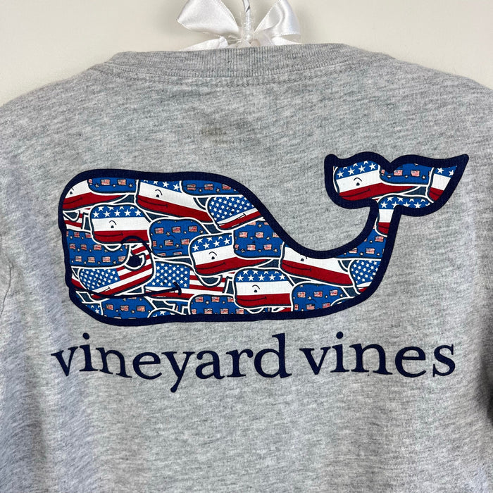 Vineyard Vines Short Sleeve American Flag Whale Pocket T-Shirt 4T