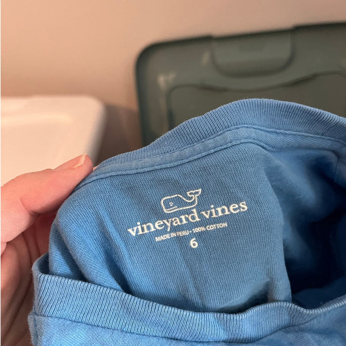 Vineyard Vines Short Sleeve Blue Basketball Whale Pocket Tee Shirt 6