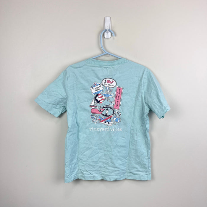Vineyard Vines Short Sleeve Sticker Whale Pocket T-Shirt Aqua 6