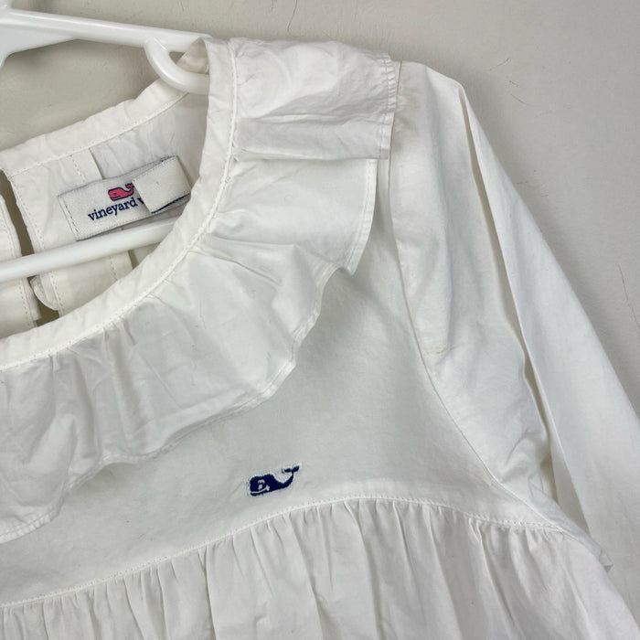 Vineyard Vines White Ruffle Blouse Medium