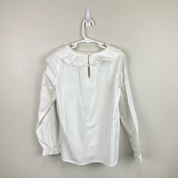 Vineyard Vines White Ruffle Blouse Medium