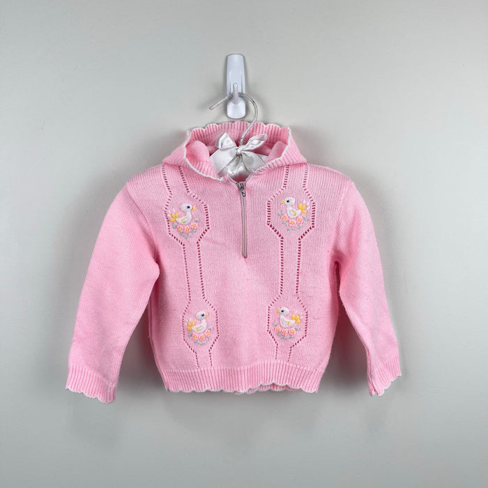 Vintage A Little Angel Original Pink Duck Sweater Baby Girl