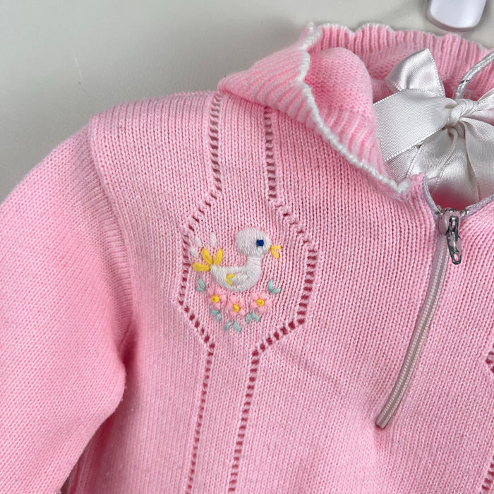 Vintage A Little Angel Original Pink Duck Sweater Baby Girl