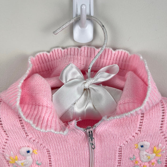 Vintage A Little Angel Original Pink Duck Sweater Baby Girl