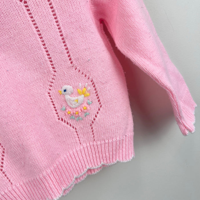 Vintage A Little Angel Original Pink Duck Sweater Baby Girl