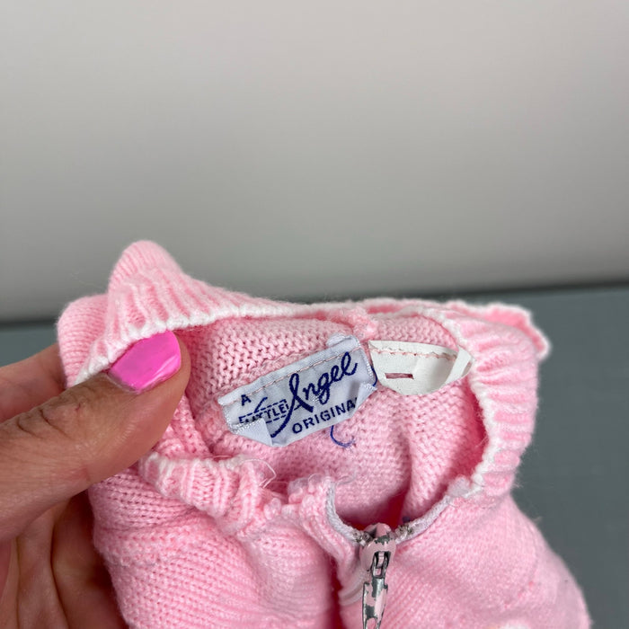 Vintage A Little Angel Original Pink Duck Sweater Baby Girl