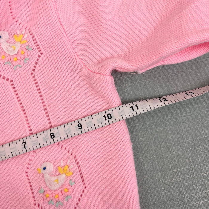 Vintage A Little Angel Original Pink Duck Sweater Baby Girl
