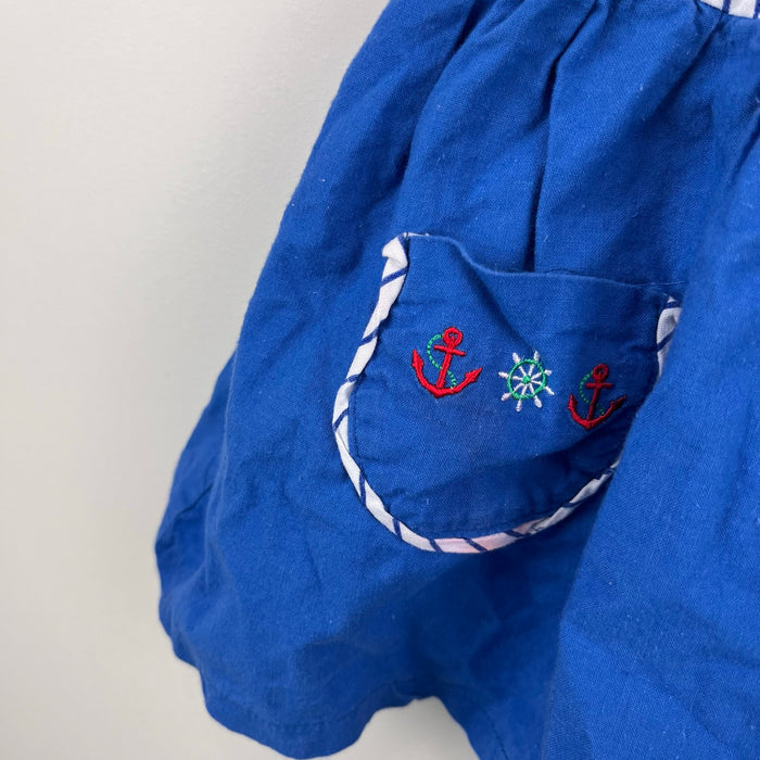 Vintage ABC Nautical Blue Jumper Dress 18-24 Months