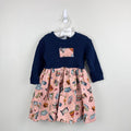 Vintage After the Stork Pink Navy Garden Dress XXS 2T USA