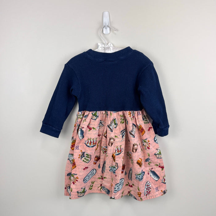 Vintage After the Stork Pink Navy Garden Dress XXS 2T USA