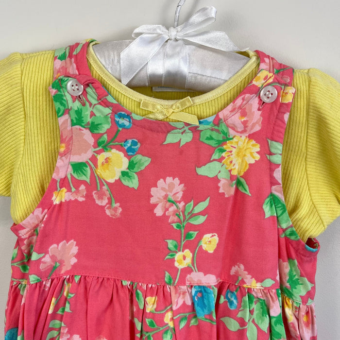 Vintage All Mine Pink Floral Dress Set 18 Months