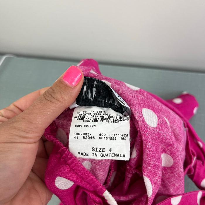 Vintage Amy Too! Pink Polka Dot Party Dress 4T