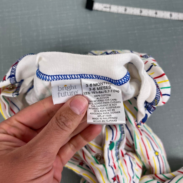 Vintage Bright Future Rainbow Star Stripe Coverall 3-6 Months