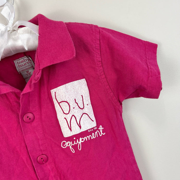 Vintage BUM Equipment Pink Shortall Romper 6-12 Months USA