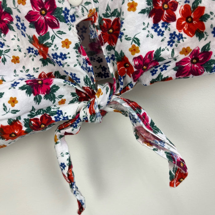 Vintage California Concepts Floral Sleeveless Cropped Blouse Medium USA