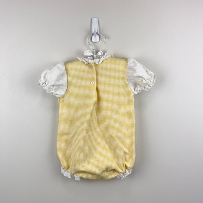Vintage Carter's Yellow Floral Lace Ruffle Romper 18 Months USA