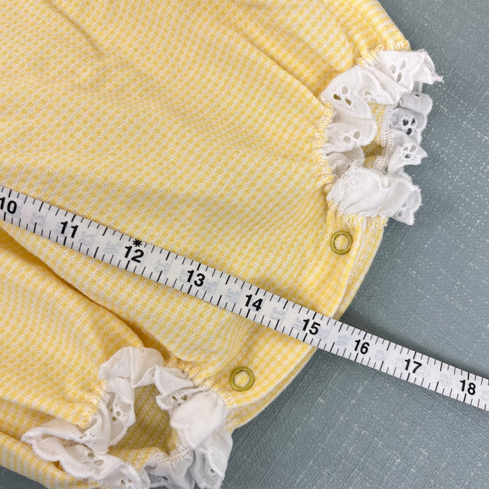 Vintage Carter's Yellow Floral Lace Ruffle Romper 18 Months USA