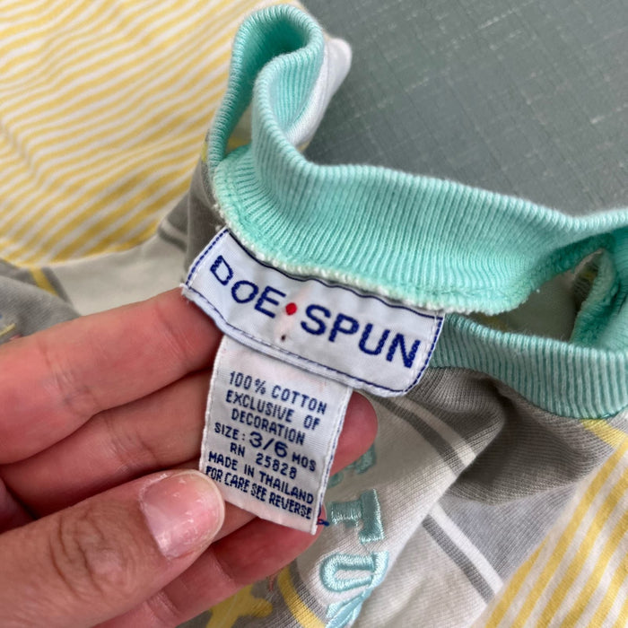 Vintage Doe Spun Striped Sailing Shortall Romper 3-6 Months