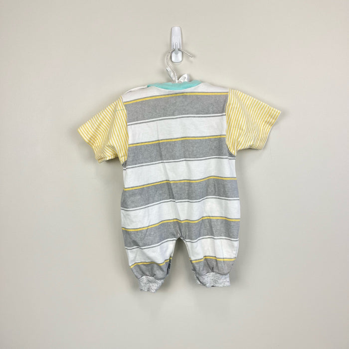Vintage Doe Spun Striped Sailing Shortall Romper 3-6 Months
