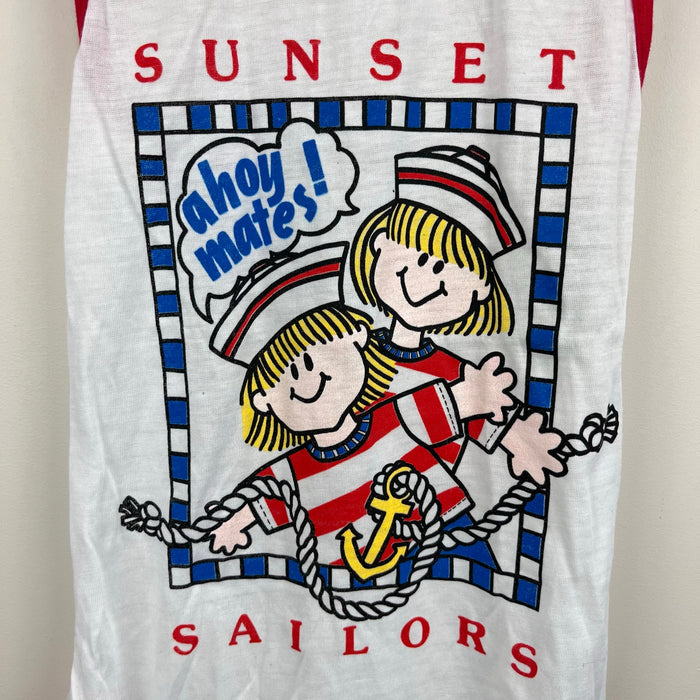 Vintage Dr. Denton Sunset Sailors Nautical Ruffle Nightgown 3T NWT