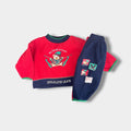 Vintage Feetje Ski Bear Sweatsuit Outfit Red Navy 86 cm 24 Months