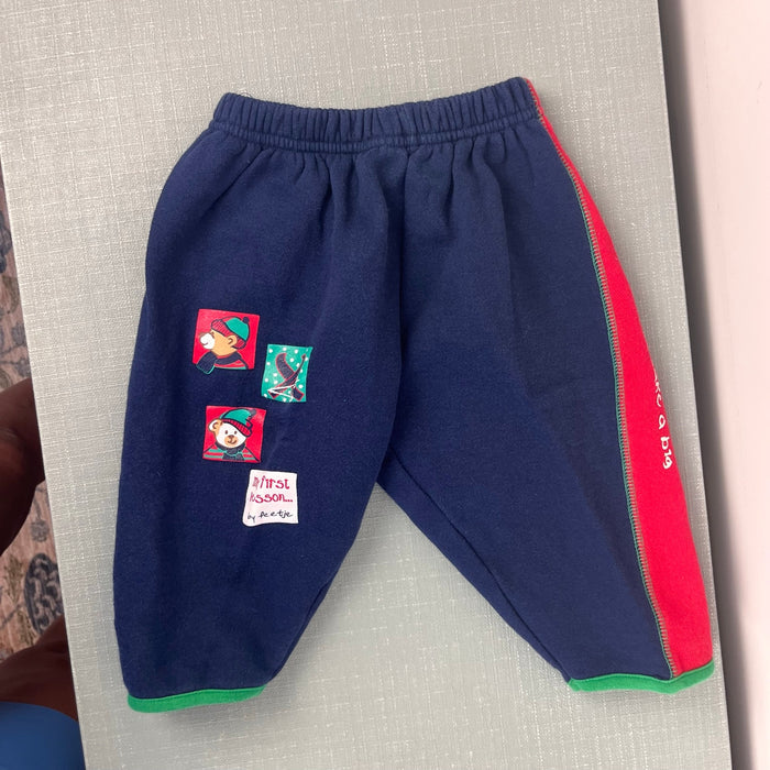 Vintage Feetje Ski Bear Sweatsuit Outfit Red Navy 86 cm 24 Months