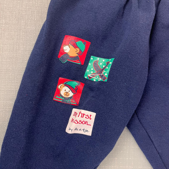 Vintage Feetje Ski Bear Sweatsuit Outfit Red Navy 86 cm 24 Months