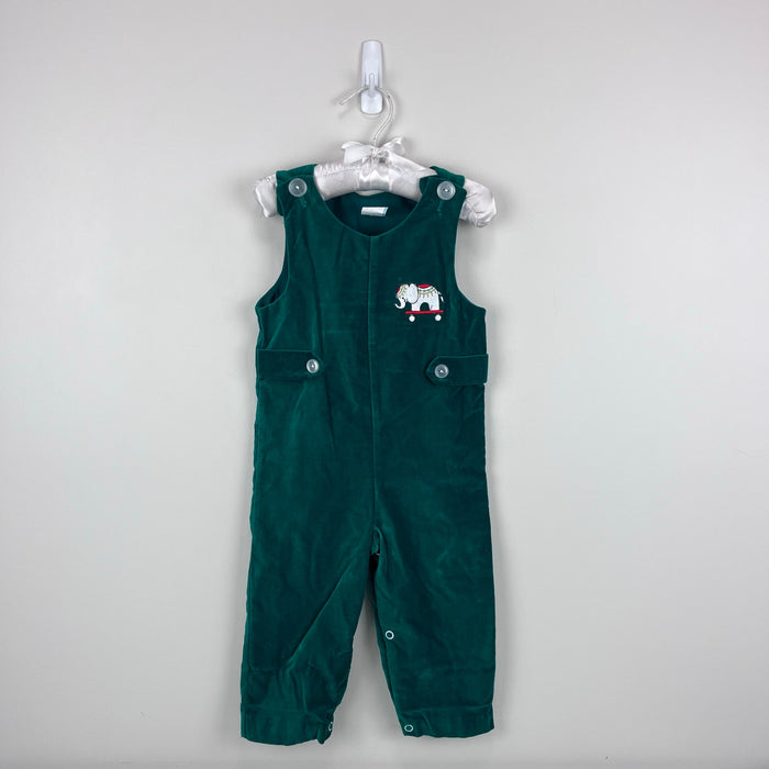 Vintage Green Velvet Elephant Longall Romper 18 Months