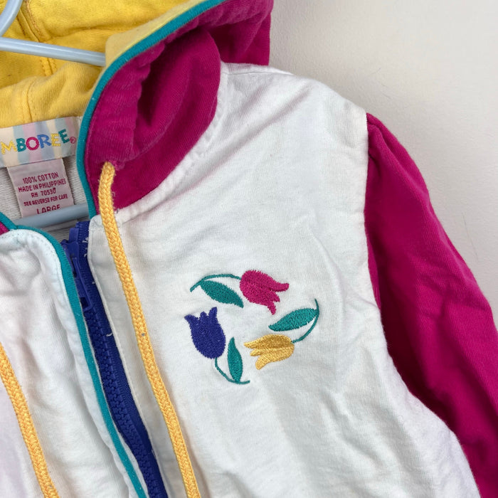 Vintage Gymboree Color Block Tulip Hoodie Sweatshirt 4-5