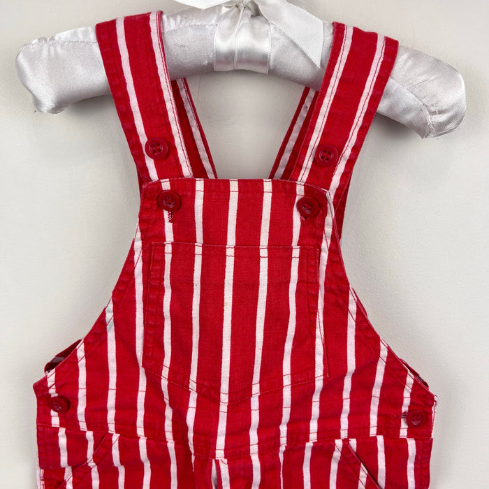 Vintage Happy Kids Red Striped Shortalls 2T