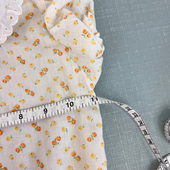 Vintage Healthtex 70s Yellow Orange Floral Blouse 24 Months USA