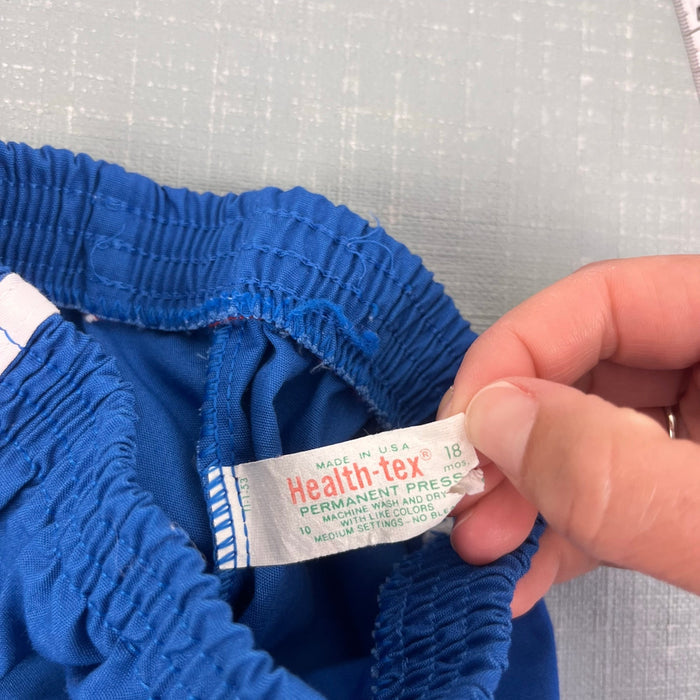 Vintage Healthtex Blue Track Shorts 18 Months USA